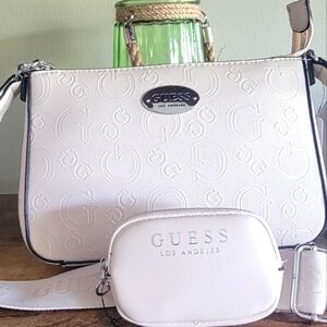 GUESS Off White/ Tan  Women's Bag Set